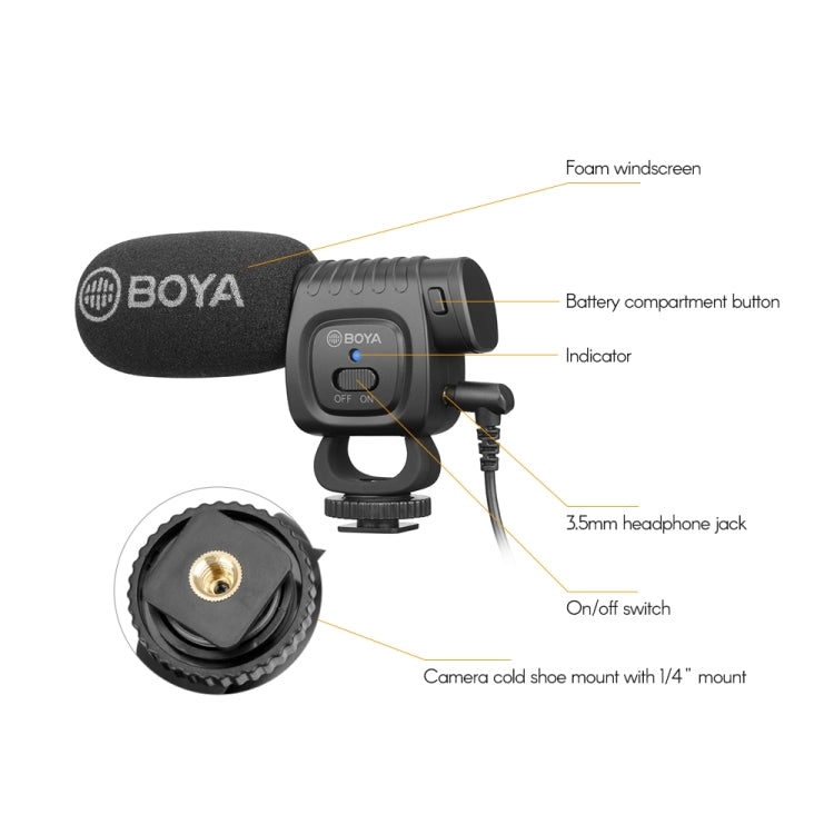 BOYA Portable Mini Condenser Live Show Video Recording Microphone for DSLR / Smart Phones - Consumer Electronics by BOYA | Online Shopping UK | buy2fix