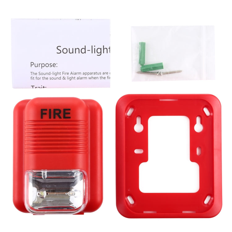 Sound-light Fire Alarm Warning Strobe Horn Alert Safety System Sensor - Security by buy2fix | Online Shopping UK | buy2fix