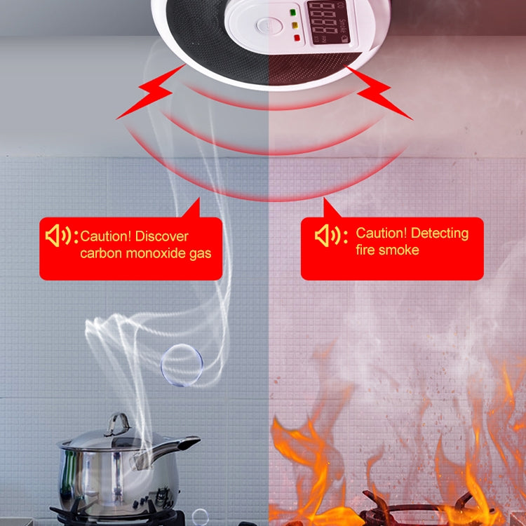 JSN-999COM Live Voice Alarm Smoke Carbon Monoxide Alarm Detector without Battery - Security by buy2fix | Online Shopping UK | buy2fix