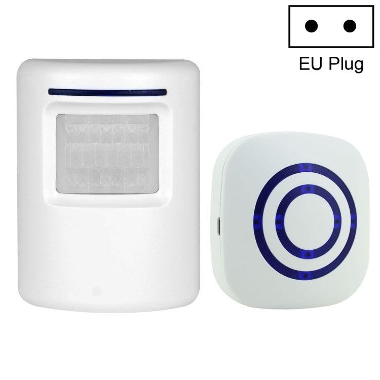 FY-0256 2 in 1 PIR Infrared Sensors (Transmitter + Receiver) Wireless Doorbell Alarm Detector for Home / Office / Shop / Factory, EU Plug - Security by buy2fix | Online Shopping UK | buy2fix