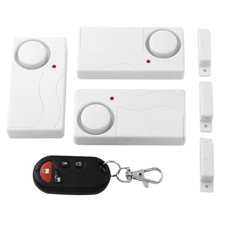 Home Security Wireless Remote Control Door Window Siren Magnetic Sensor Alarm Warning, 1 Remote Controller + 3 Magnetic Sensors - Security by buy2fix | Online Shopping UK | buy2fix
