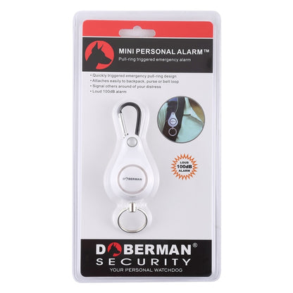 DOBERMAN Key-chain Personal Security Alarm Pull Ring Triggered Anti-attack Safety Emergency Alarm(White) - Security by buy2fix | Online Shopping UK | buy2fix