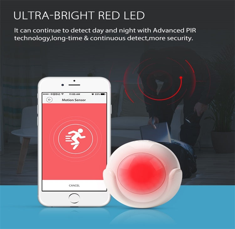 NEO NAS-PD01W Wireless WiFi PIR Detector Motion Sensor, Support Android / IOS systems & Ultra-bright Red LED - Security by buy2fix | Online Shopping UK | buy2fix