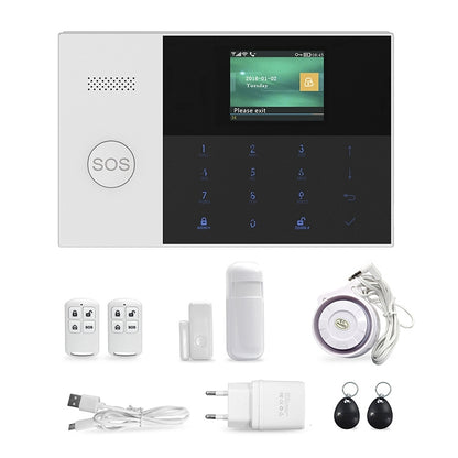 3G/GPRS + WiFi Intelligent Alarm System with Touch Keypad & LCD Screen & RFID function - Security by buy2fix | Online Shopping UK | buy2fix