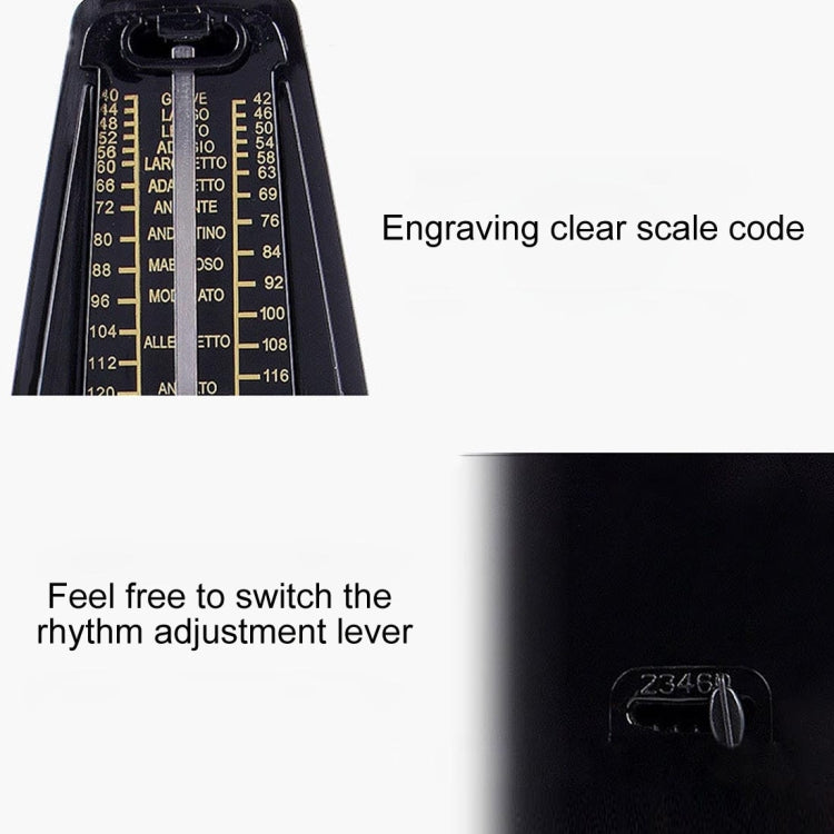 Piano Guitar Drum Violin Zither Universal Mechanical Metronome, Classic Version(Black) - Stringed Instruments by buy2fix | Online Shopping UK | buy2fix
