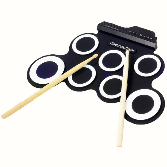 Portable Silicone Hand Roll USB Electronic Drum(Black) by buy2fix