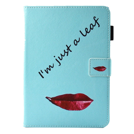 For iPad mini 4 / 3 / 2 / 1 Lips and Leaves Pattern Horizontal Flip Leather Case with Holder & Wallet & Card Slots & Sleep / Wake-up Function & Pen Slot by buy2fix