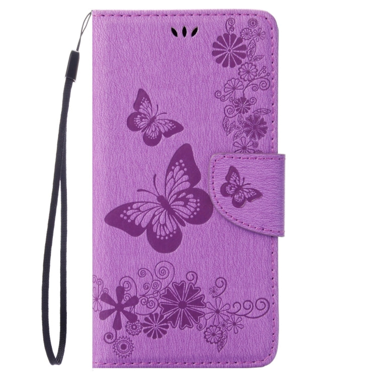 For Motorola Moto G (4rd gen) Plus Pressed Flowers Butterfly Pattern Leather Case with Holder & Card Slots & Wallet(Purple) - Mobile Accessories by buy2fix | Online Shopping UK | buy2fix