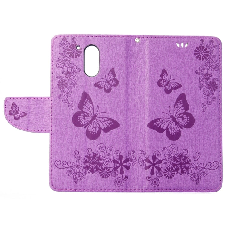 For Motorola Moto G (4rd gen) Plus Pressed Flowers Butterfly Pattern Leather Case with Holder & Card Slots & Wallet(Purple) - Mobile Accessories by buy2fix | Online Shopping UK | buy2fix