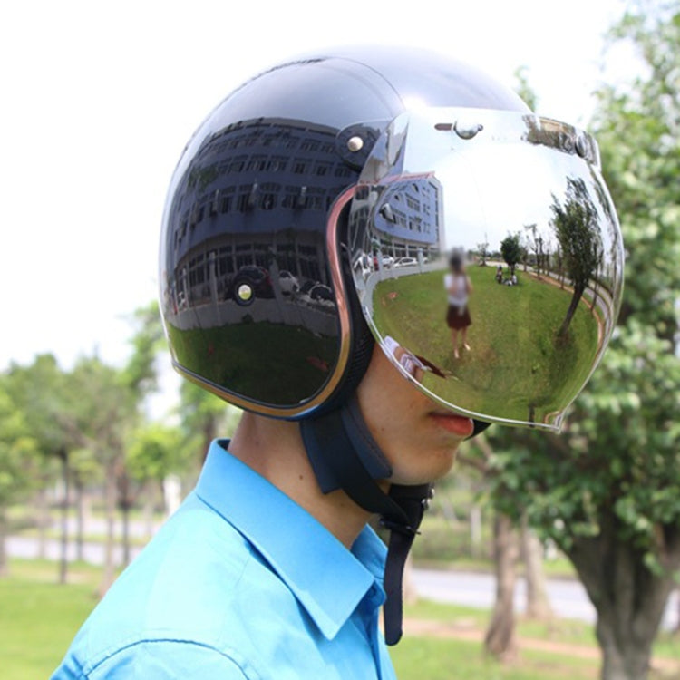 Soman Motorcycle Bubble Visor Open Face Helmet Visor Helmet Windshield Shield with Transparent Frame(Transparent) - Helmets by SOMAN | Online Shopping UK | buy2fix