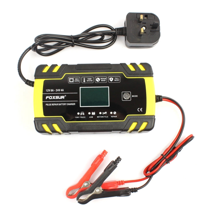 FOXSUR 12V-24V Car Motorcycle Truck ABS Repair Battery Charger AGM Charger, UK Plug - Battery Charger by FOXSUR | Online Shopping UK | buy2fix