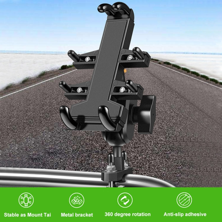 Tilt Rearview Mirror Screw Hole Ball-Head Motorcycle Eight-jaw Aluminum Phone Navigation Bracket - Holder by buy2fix | Online Shopping UK | buy2fix