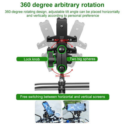 M8 Bolt Ball-Head Motorcycle Multi-function Eight-jaw Aluminum Phone Navigation Holder Bracket - Holder by buy2fix | Online Shopping UK | buy2fix