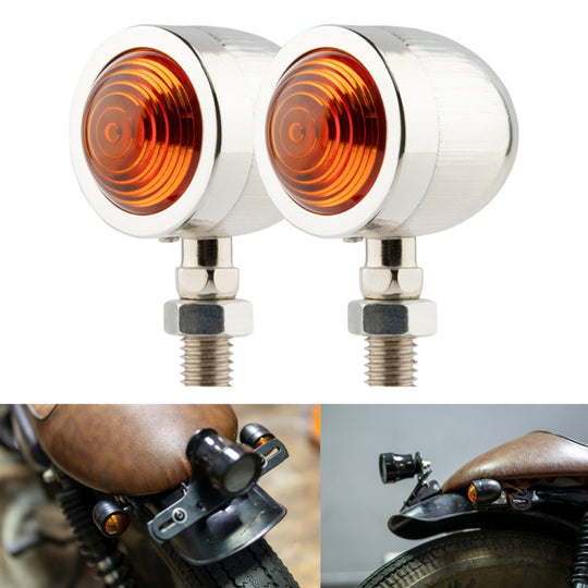 1 paire de clignotants LED universels modifiés pour moto KC801 12V (argent)