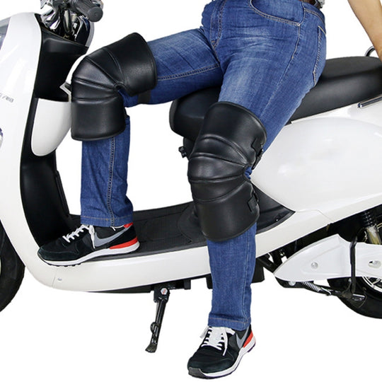 Genouillères de moto coupe-vent, 1 paire, genouillères chauffantes, protection des jambes, épaississant, résistantes au froid