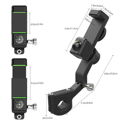 Motorcycle Spherical Compass Phone Holder, Handlebar without Light (Black) - In Car by buy2fix | Online Shopping UK | buy2fix