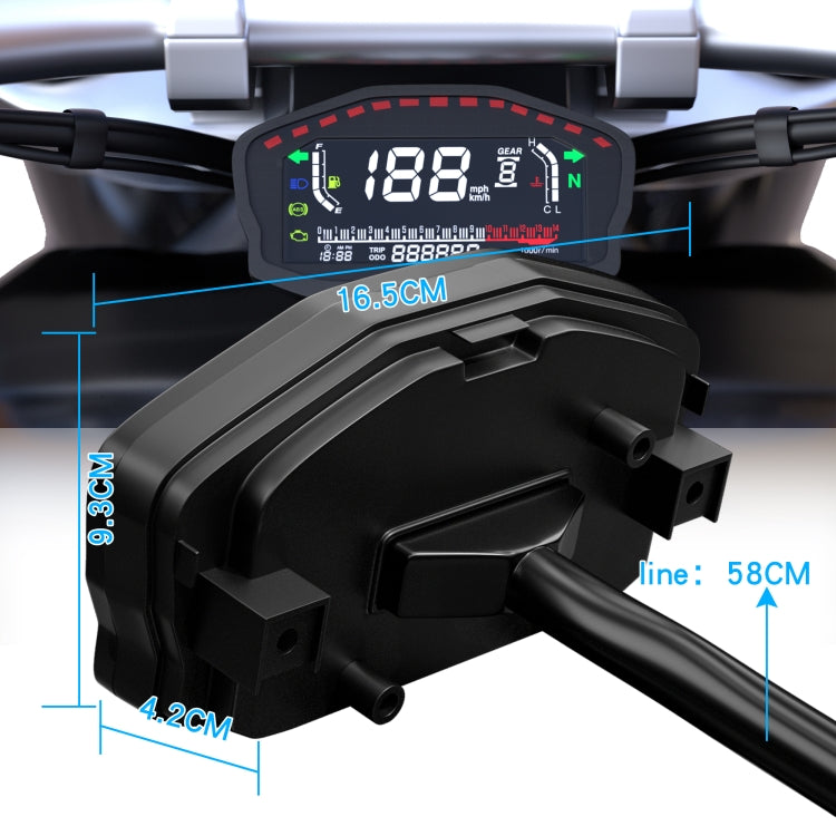 CS-1089A1 Motorcycle Modified Multi-function LCD Color Screen Odometer Tachometer - Electrical Instruments by buy2fix | Online Shopping UK | buy2fix