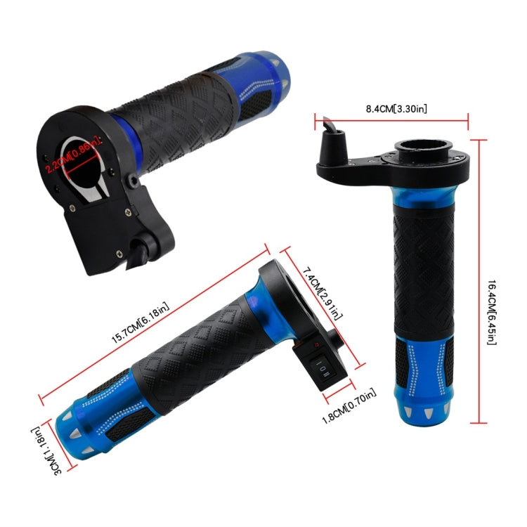 CS-764A2 12V Motorcycle Scooter Aluminum Alloy Electric Hand Grip Cover Heated Grip Handlebar(Blue) - Grips by buy2fix | Online Shopping UK | buy2fix