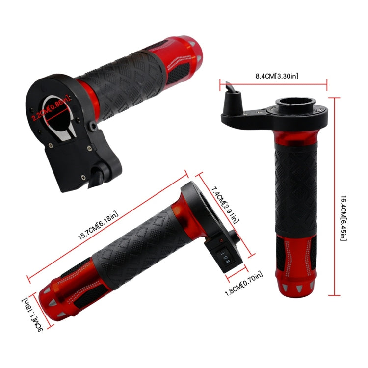 CS-764A1 12V Motorcycle Scooter Aluminum Alloy Electric Hand Grip Cover Heated Grip Handlebar (Red) - Grips by buy2fix | Online Shopping UK | buy2fix