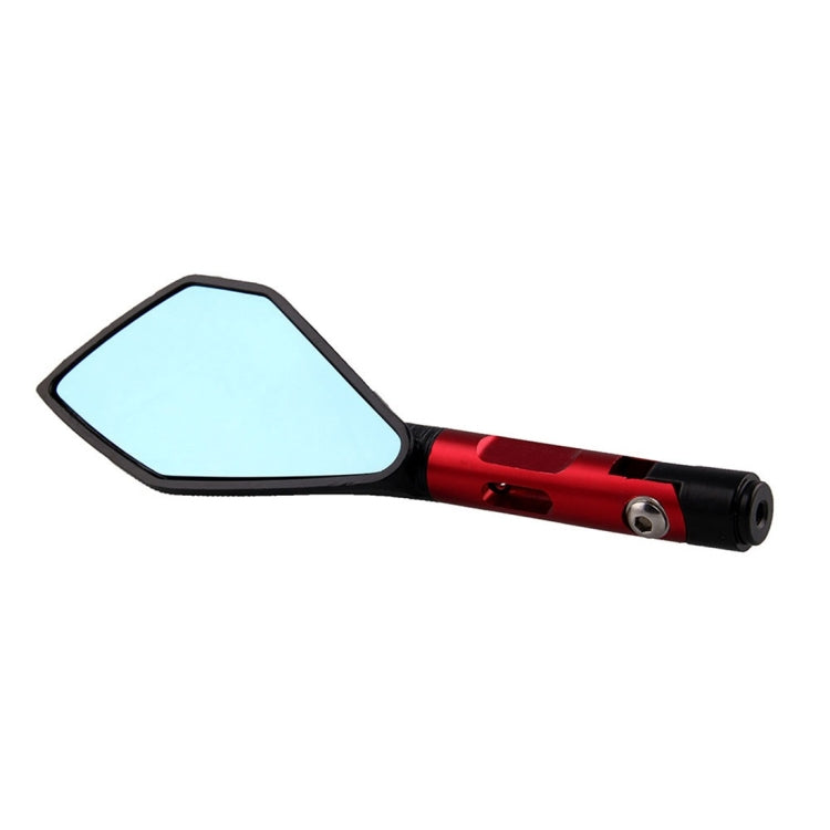 Modified Motorcycle Aluminium Alloy Rhombus Reflective Light Side Rearview Mirror (Red) - Side Mirrors by buy2fix | Online Shopping UK | buy2fix