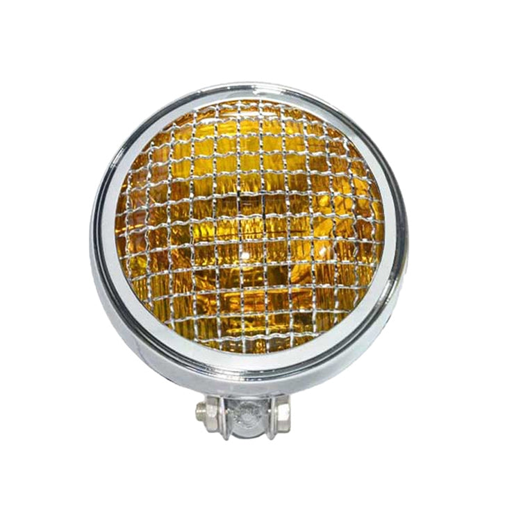 Motorcycle Silver Shell Harley Headlight Retro Lamp LED Light Modification Accessories (Yellow) - Headlights by buy2fix | Online Shopping UK | buy2fix