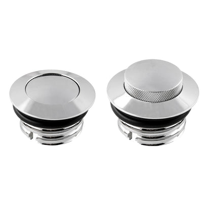 Motorcycle Flush Pop-up Gas Cap with O-ring for Harley Davidson (Silver) by buy2fix