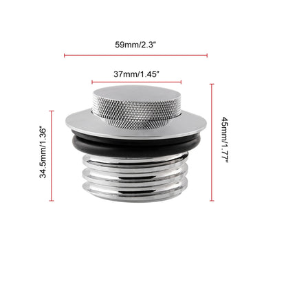 Motorcycle Flush Pop-up Gas Cap with O-ring for Harley Davidson (Silver) by buy2fix