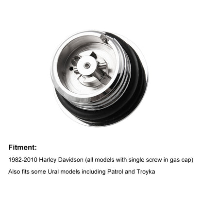 Motorcycle Flush Pop-up Gas Cap with O-ring for Harley Davidson (Silver) by buy2fix
