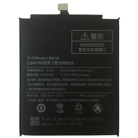 BN34 3010mAh for Xiaomi Redmi 5A Li-Polymer Battery by buy2fix