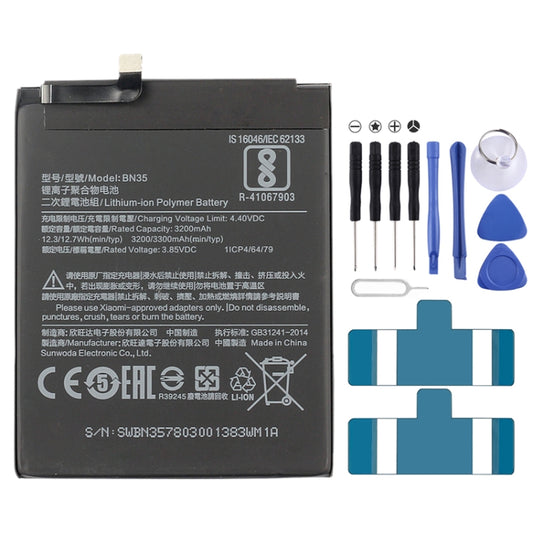 BN35 3200mAh for Xiaomi Redmi 5 Li-Polymer Battery - For Xiaomi by buy2fix | Online Shopping UK | buy2fix