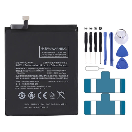 3000mAh Li-Polymer Battery BN31 for Xiaomi Mi 5X / Note 5A - For Xiaomi by buy2fix | Online Shopping UK | buy2fix