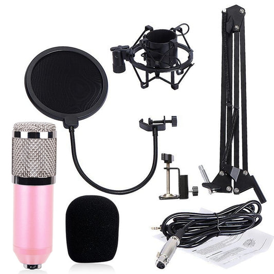 BM-800 Network K-Song Dedicated High-end Metal Shock Mount Microphone Set(Pink) by buy2fix