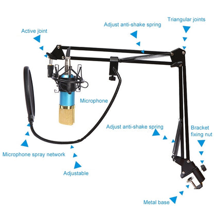 BM-800 Network K-Song Dedicated High-end Metal Shock Mount Microphone Set(White) - Consumer Electronics by buy2fix | Online Shopping UK | buy2fix