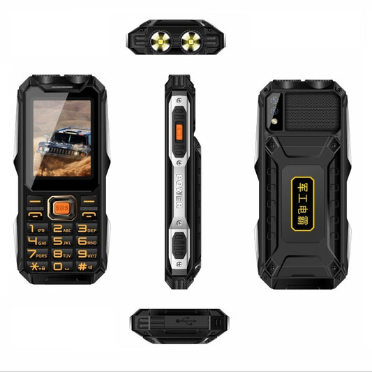 Q8 Triple Proofing Elder Phone, Waterproof Shockproof Dustproof, 16800mAh Battery, 2.4 inch, 21 Keys, Bluetooth, LED Flashlight, FM, SOS, Dual SIM, Network: 2G (Black) by buy2fix