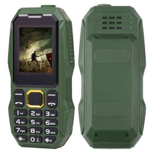 W2025 Triple Proofing Elder Phone, Waterproof Shockproof Dustproof, 5800mAh Battery, 1.8 inch, 21 Keys, LED Flashlight, Dual SIM(Green) by buy2fix
