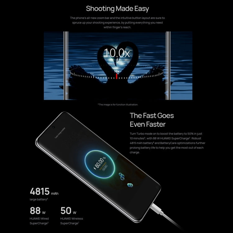 HUAWEI P60 Pro MNA-AL00, 12GB+256GB, 48MP Camera, China Version, Triple Back Cameras, In-screen Fingerprint Identification, 6.67 inch HarmonyOS 3.1 Qualcomm Snapdragon 8+ 4G Octa Core up to 3.2GHz, Network: 4G, OTG, NFC, Not Support Google Play(Black) by Huawei