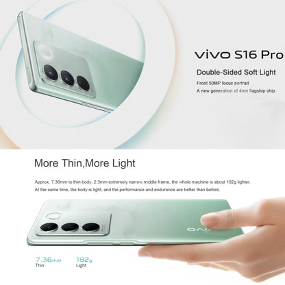 vivo S16 Pro 5G, 50MP Camera, 12GB+256GB, Triple Back Cameras, Srceen Fingerprint Identification, 4600mAh Battery, 6.78 inch Android 13 OriginOS 3 Dimensity 8200 Octa Core up to 3.1GHz, OTG, NFC, Network: 5G (Mint Green) by vivo
