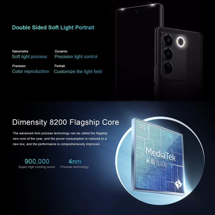 vivo S16 Pro 5G, 50MP Camera, 12GB+256GB, Triple Back Cameras, Srceen Fingerprint Identification, 4600mAh Battery, 6.78 inch Android 13 OriginOS 3 Dimensity 8200 Octa Core up to 3.1GHz, OTG, NFC, Network: 5G (Mint Green) by vivo