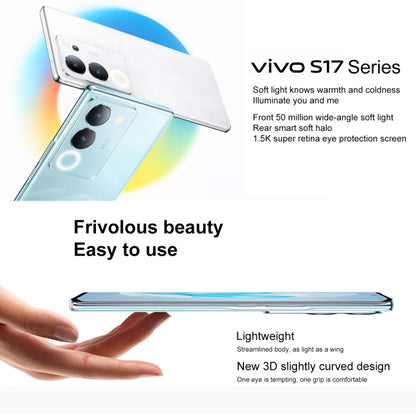 vivo S17 Pro 5G, 50MP Camera, 12GB+512GB, Triple Back Cameras, Srceen Fingerprint Identification, 4600mAh Battery, 6.78 inch Android 13 OriginOS 3 Dimensity 8200 Octa Core up to 3.1GHz, OTG, NFC, Network: 5G(White) - vivo by vivo | Online Shopping UK | buy2fix