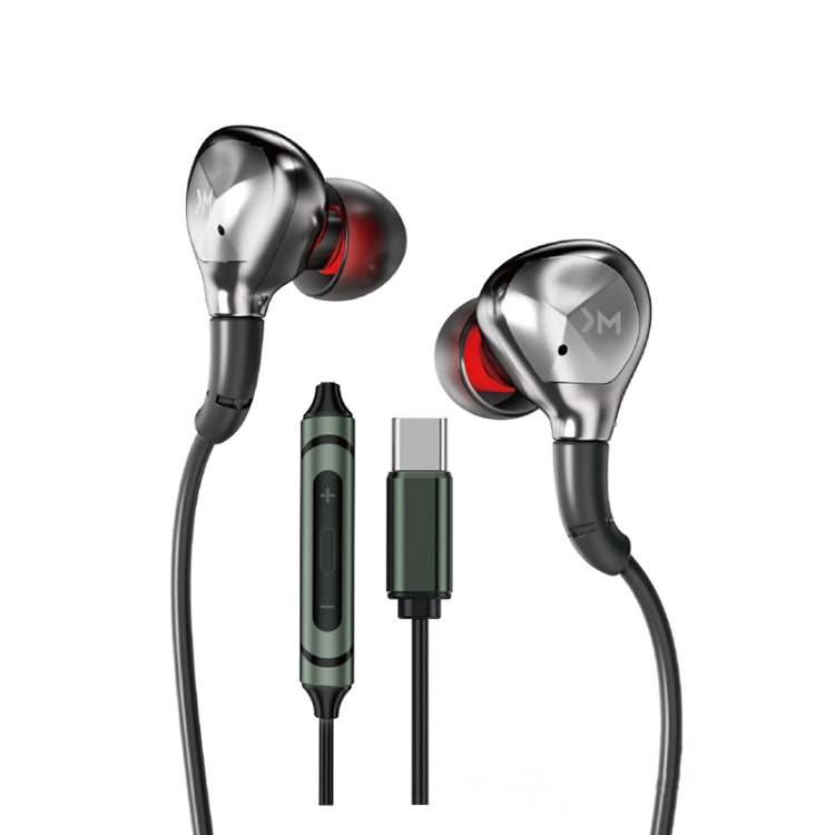 WK Black Gold Series YC06 USB-C/Type-C HIFI Sound Quality Wired Headphones(Tarnish) - Type-C Earphone by WK | Online Shopping UK | buy2fix
