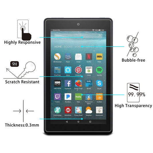 0.3mm 9H Full Screen Tempered Glass Film for Amazon Kindle Fire 7 2017 by buy2fix