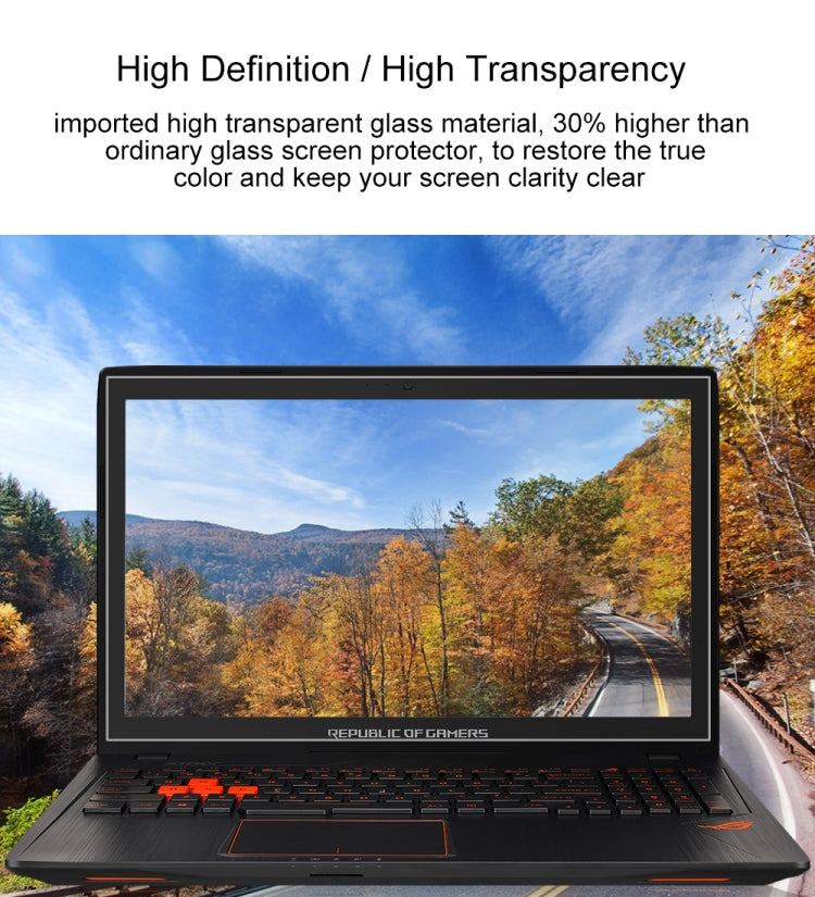 Laptop Screen HD Tempered Glass Protective Film for ASUS ROG GL553VE 15.6 inch -  by buy2fix | Online Shopping UK | buy2fix