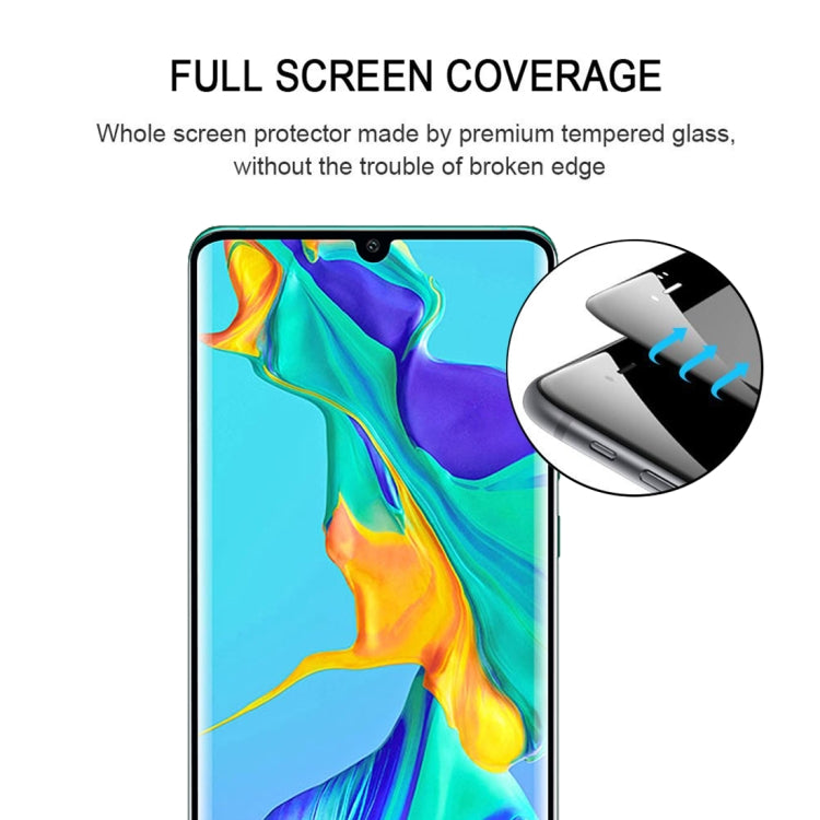 Edge Glue 3D Curved Edge Full Screen Tempered Glass Film for Huawei P30 Pro(Black) - Huawei Tempered Glass by buy2fix | Online Shopping UK | buy2fix