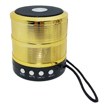 WS-887 Bluetooth Speaker with Lanyard, Support Hands-free Call & FM & U Disk & TF Card & AUX(Gold) - Mini Speaker by buy2fix | Online Shopping UK | buy2fix