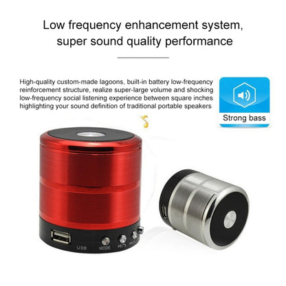 WS-887 Bluetooth Speaker with Lanyard, Support Hands-free Call & FM & U Disk & TF Card & AUX(Red) - Mini Speaker by buy2fix | Online Shopping UK | buy2fix