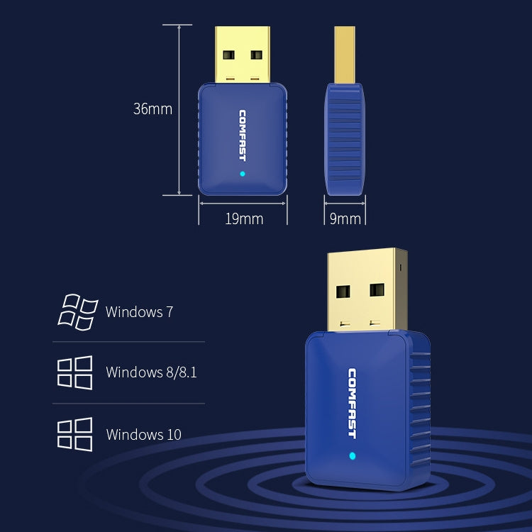 COMFAST CF-726B 650Mbps Dual-band Bluetooth Wifi USB Network Adapter Receiver - USB Network Adapter by COMFAST | Online Shopping UK | buy2fix