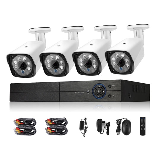 A4B3Kit 2MP 4CH 1080P CCTV Security Camera System AHD DVR Surveillance Kit, Support Night Vision / Motion Detection(White) - Security by buy2fix | Online Shopping UK | buy2fix