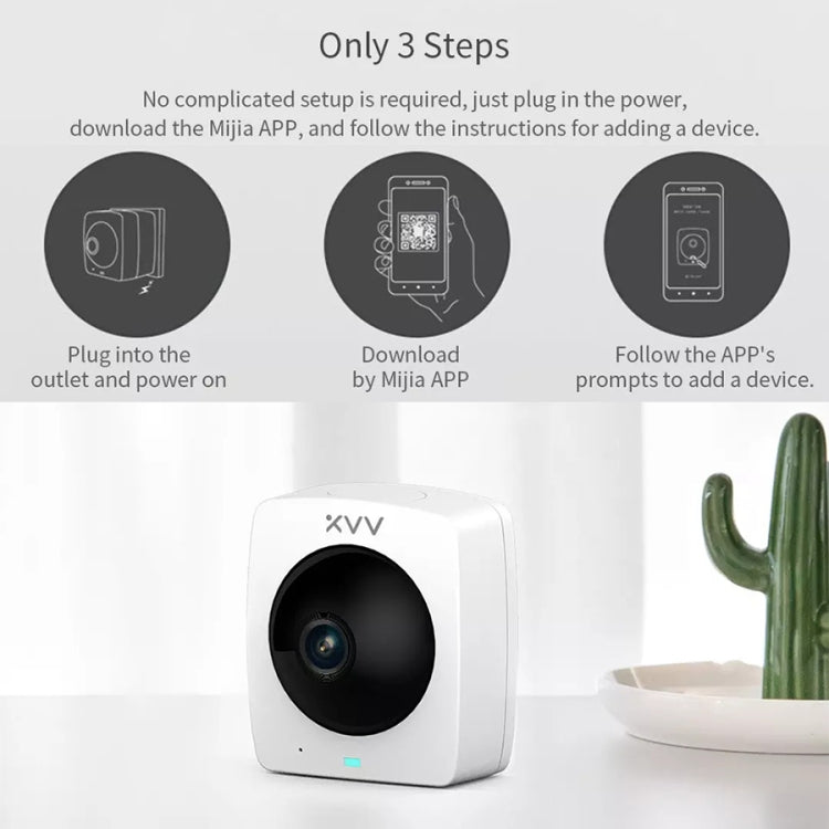 Original Xiaomi Youpin XiaoVV 1080P 2 Million Pixel Smart Panoramic Camera, Support Infrared Night Vision & AI Humanoid Detection & Voice Intercom & 128GB Micro SD Card, US Plug(White) - Security by Xiaomi | Online Shopping UK | buy2fix