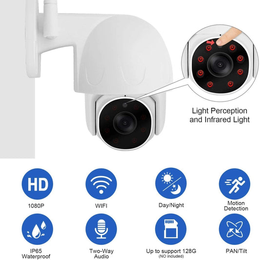 Tuya QX45 1080P Full HD IP65 Waterproof 2.4G Wireless IP Camera, Support Motion Detection & Two-way Audio & Night Vision & TF Card, UK Plug by buy2fix