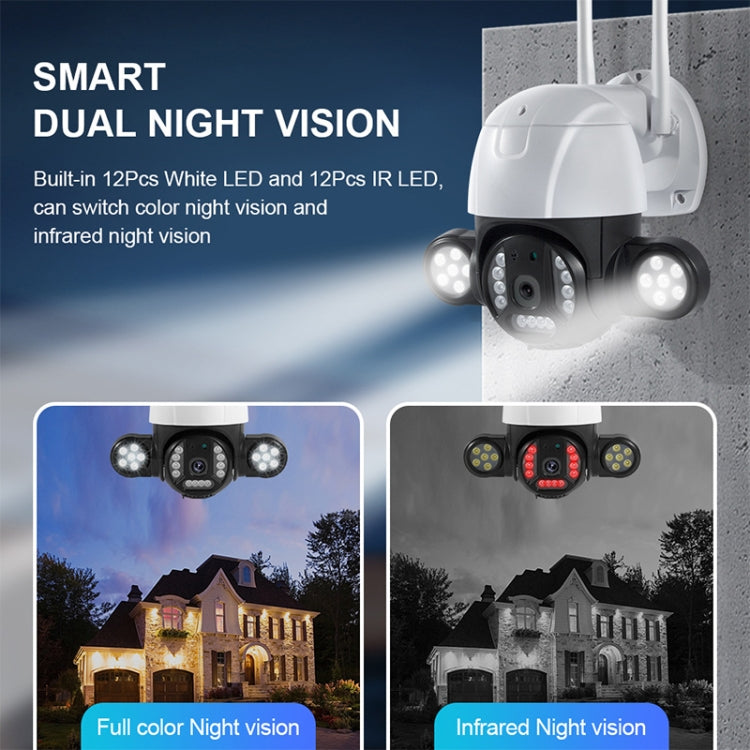 QX55 3.0 Million Pixels IP65 Waterproof 2.4G Wireless IP Camera, Support Motion Detection & Two-way Audio & Night Vision & TF Card, UK Plug - Security by buy2fix | Online Shopping UK | buy2fix